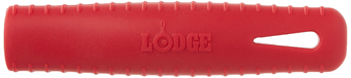 Lodge Silicone Hot Handle Holder - Dishwasher Safe Hot Handle Holder Designed for Lodge Carbon Steel Pan Products - Reusable Heat Protection Up to 500° - Red