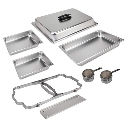 Sterno Buffet Kit Foldable Chafing Dish Buffet Set - Chafing Dishes for Buffet & Catering Food Warmers - Catering Supplies & Food Warming Trays for Buffet Party - 8-Piece Chafing Dish Set