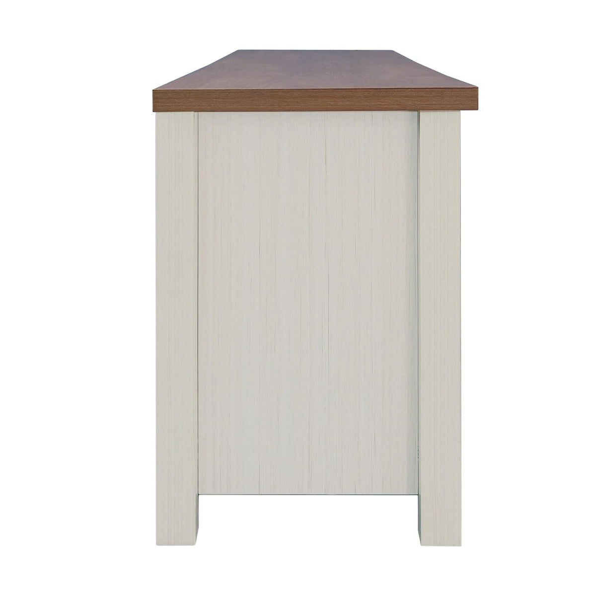 Flash Furniture Kilead Farmhouse TV Stand for up to 80" TVs-65 Engineered Wood Media Console with Open Storage, 65", Walnut Top/White Frame