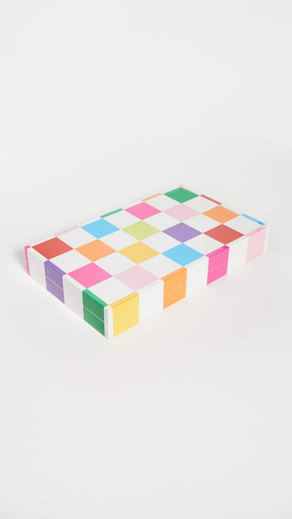 Jonathan Adler Women's Rainbow Checkerboard Backgammon Set, Multi, One Size