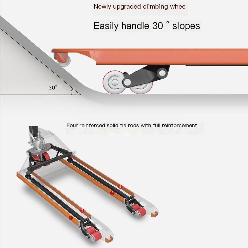 Pallet Jack 5000kg Manual Hydraulic Lift Pallet Jack Hand Forklift Nylon Wheel Unloading Truck(68.5cm)
