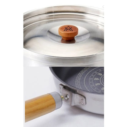 It likes KZ Premium camping outdoor Stainless Steel Clad Cook Set 6P