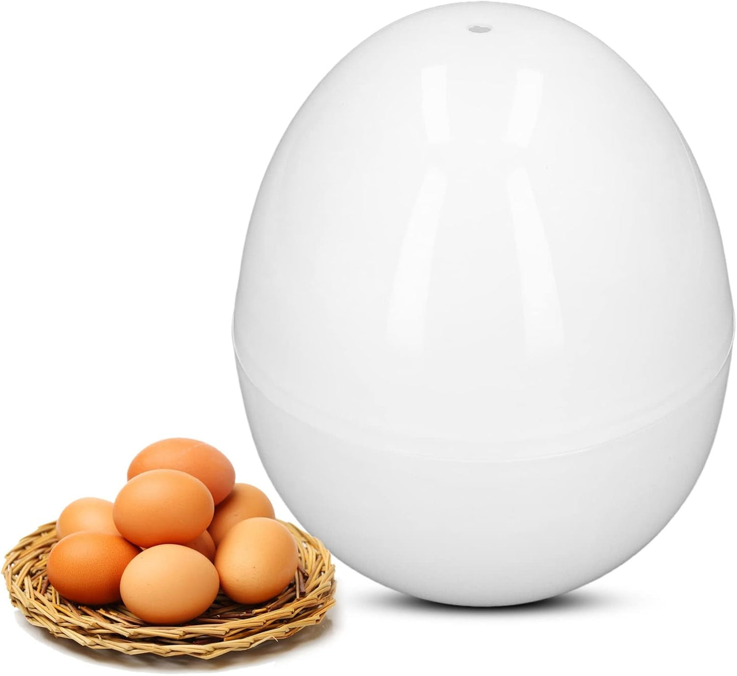 Hard Boiled Egg Cooker, 4 Eggs Capacity, Compact Design, ABS Material, Egg Shape, Microwave Function, Easy to Use