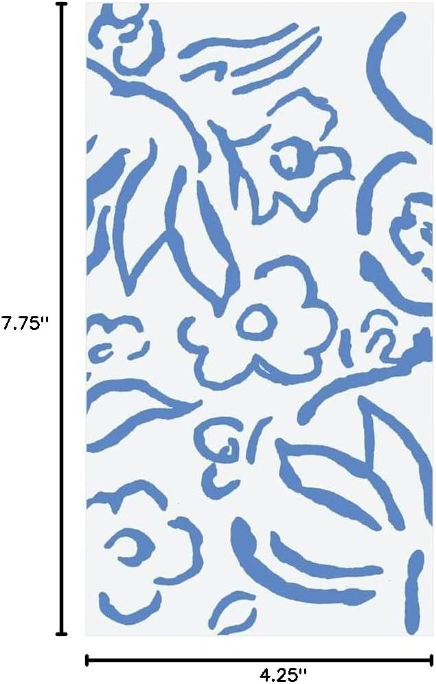 15 Package Caspari Matisse Paper Guest Towel Napkins in Blue - Per