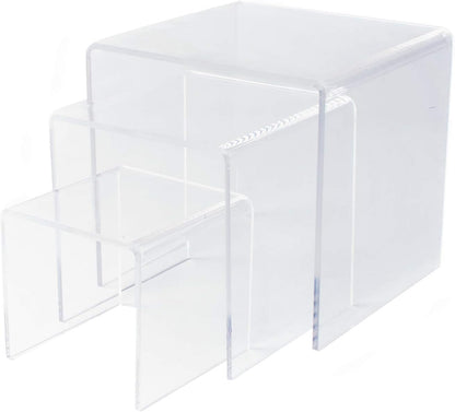 Super Z Outlet Clear Acrylic Riser Set - 3 Pieces (3-Inch, 4-Inch, 5-Inch)