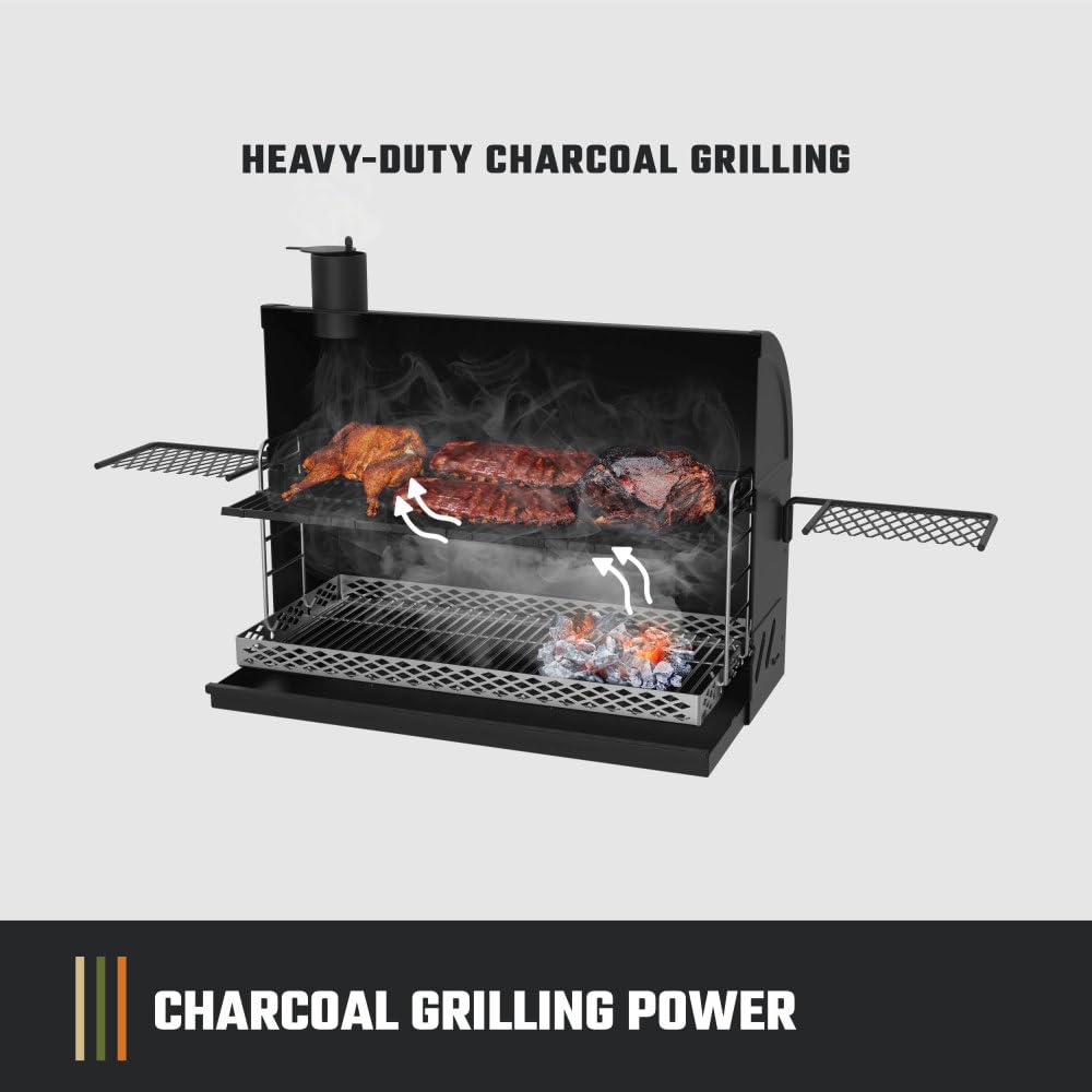 Oklahoma Joe's Judge Charcoal Grill and Smoker with 540 sq in Cooking Area in Black
