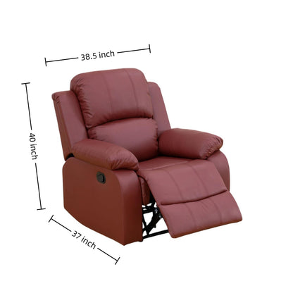 Trygoal Manual Recliner Chair, Nursery Rocking Chair, Recliner Chair for Adults, Lazy Boy, Gaming Recliner wih Overstuffed Arms, Suitable for Home Theater, Living Room, Bedroom, Red