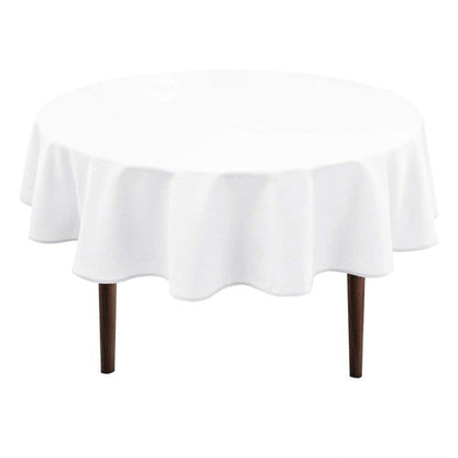 Hiasan Round Tablecloth 30 Inch - Waterproof Stain Resistant Spillproof Polyester Fabric Table Clothes for Dining Room Kitchen Party, White