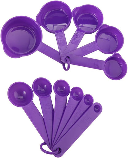 Measuring Cups and Spoons Set of 11, Purple: Kitchen Measuring Cups and Spoons