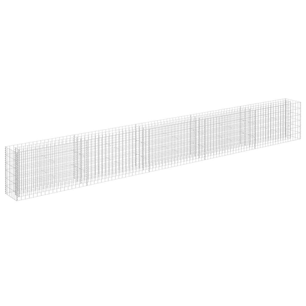 Tmriohed Galvanized Steel Large Gabion Raised Planter 177 x 177 x 24 in Silver Rectangular Outdoor Garden Box for Patio, Lawn & Modern Landscape Decor