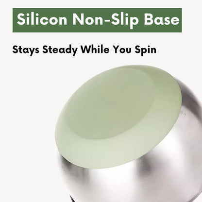 Tarkeen Stainless Steel Salad Spinner Large, BPA-Free Lettuce Spinner, 3-in-1 Salad Bowl & Fruit Cleaner with Non-Slip Base, Dishwasher Safe, 5 Blade Slicer & Egg Yolk Separator, 5.3Qt