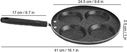HEEPDD 4 Cup Egg Frying Pan, 24.5cm Non Stick Omelet Pan for Breakfast Pancake Egg Burger Steak