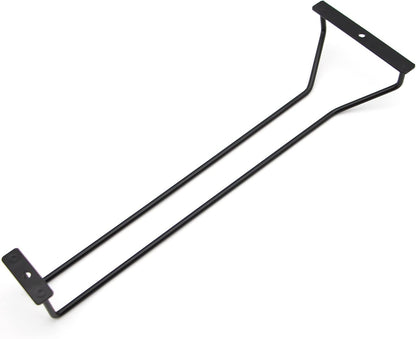 RedDreamer 14-Inch Black Wine Glass Rack, Under Cabinet Wine Glass Holder Stainless Steel Stemware Rack - Hanging Stemware Holder for Cabinet Kitchen Bar, Set of 4