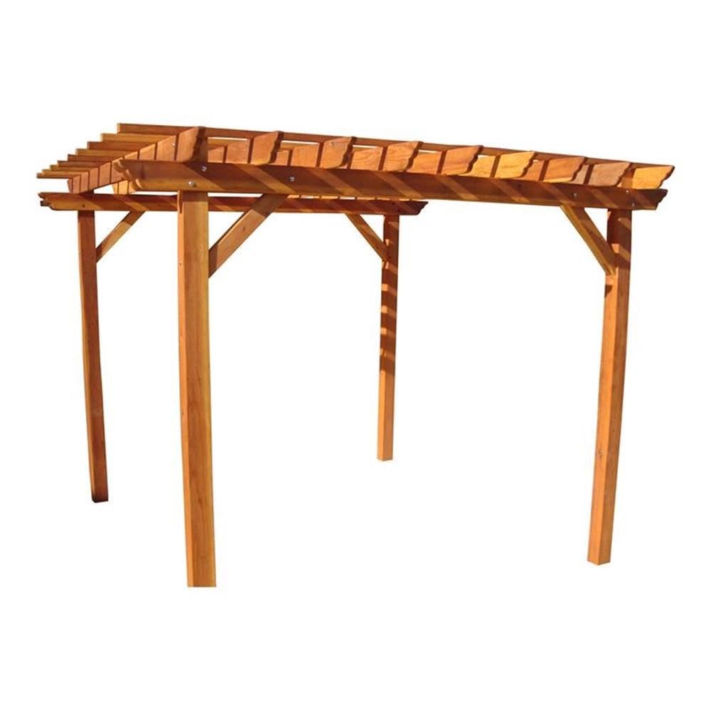 Afuera Living 16ft x 16ft Farmhouse Solid Redwood Super Deck Pergola, Heart Redwood Finish, Durable Weather-Resistant Outdoor Patio Structure, Includes Trim Boxes, 8ft Height