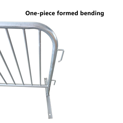 ZUVELLO 2 Pack 8.5 Ft Steel Crowd Control Heavy Duty Interlocking Steel Safety Barriers Barricade Fence Frame Guard for Events Road Traffic Control, Galvanized Silver