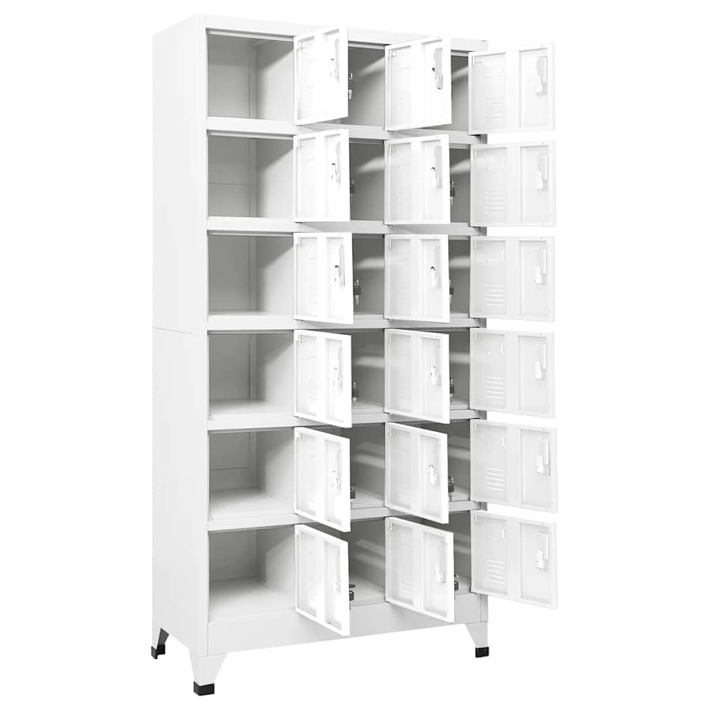 Heofavd 18-Door Locker Cabinet, Industrial Heavy Duty Sheet Metal Storage Unit with Locking Mechanism, 70.9" H Matte Gray Metal Organizer for Office, Gym, and Utility Rooms