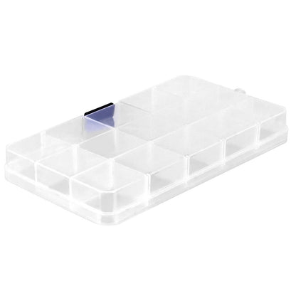 ZOENHOU 32 Pack 10 Grids Plastic Bead Box Organizer, Clear Plastic Organizer Storage Crafts Box with Adjustable Dividers for Jewelry Bead Earring Art Crafts Fishing Hooks