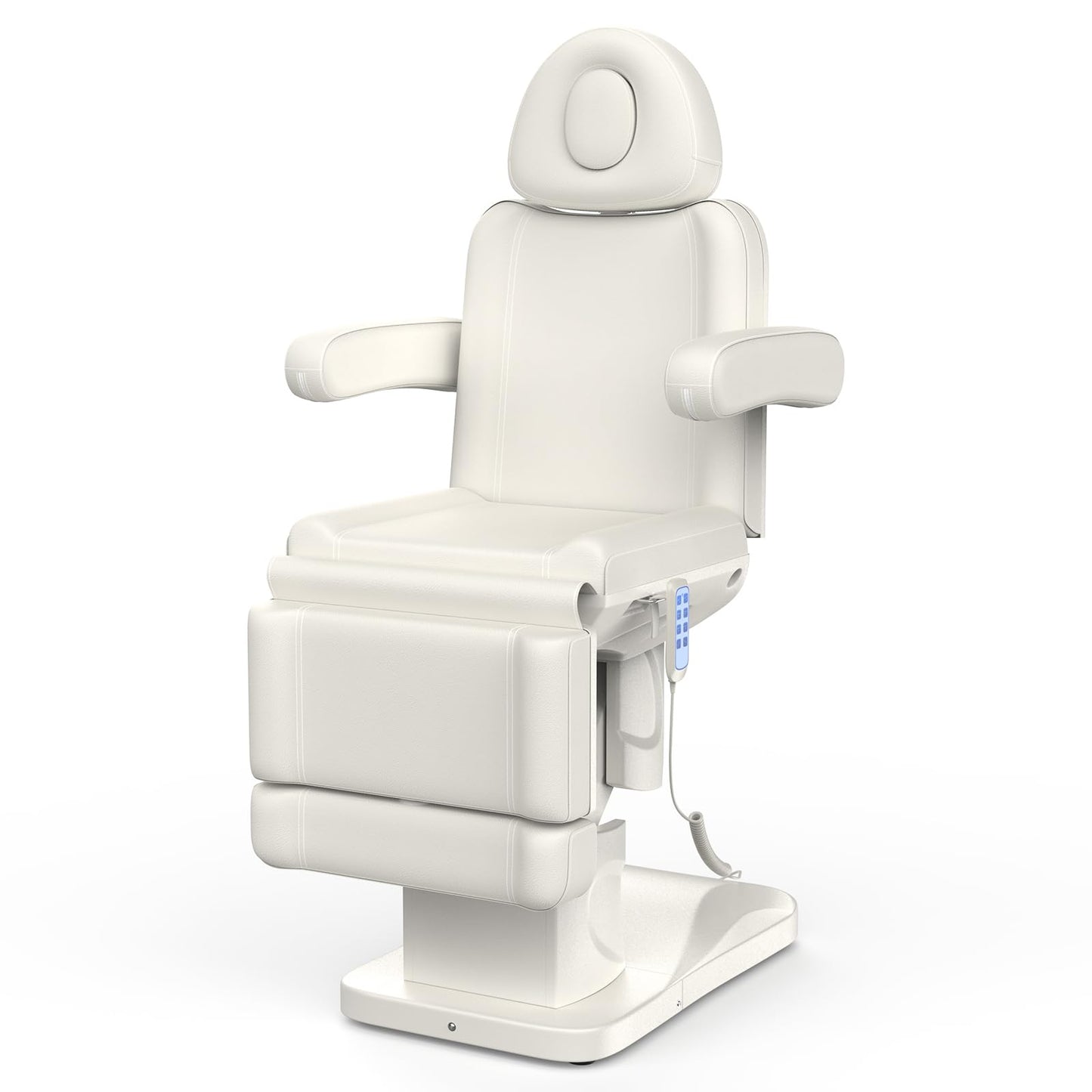 Dolonm 4 Motor Electric Chair/Bed, Aluminum Hydraulic System for Medical Treatment Exam, Facial, Spa, Eyelash, Tattoo, Podiatry Treatment Beauty Massage, Hand Remote Controlled Adjustable - White