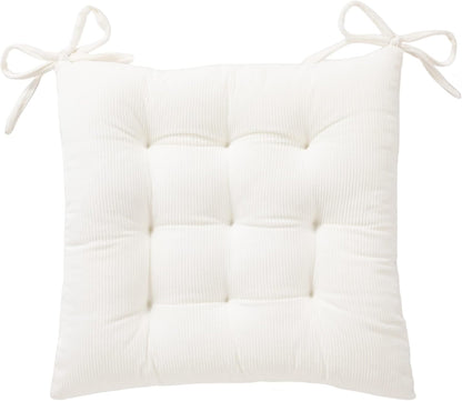 15.7x15.7, HLOVME Corduroy Chair Cushion with Ties Ultra Soft Warm Floor Cushion for Kids Reading Nook Comfortable