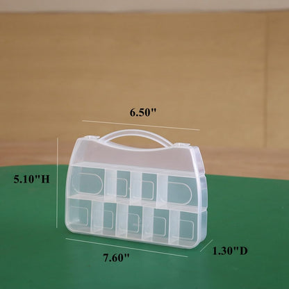 BangQiao 4 Pack Fixed 10 Grids Small Clear Plastic Storage Case with Handle, Mini Cute Organizer Box for Gift Giving, Birthday, Event, Party, Jewelry, Ornaments, Craft Supplies, DIY Accessories
