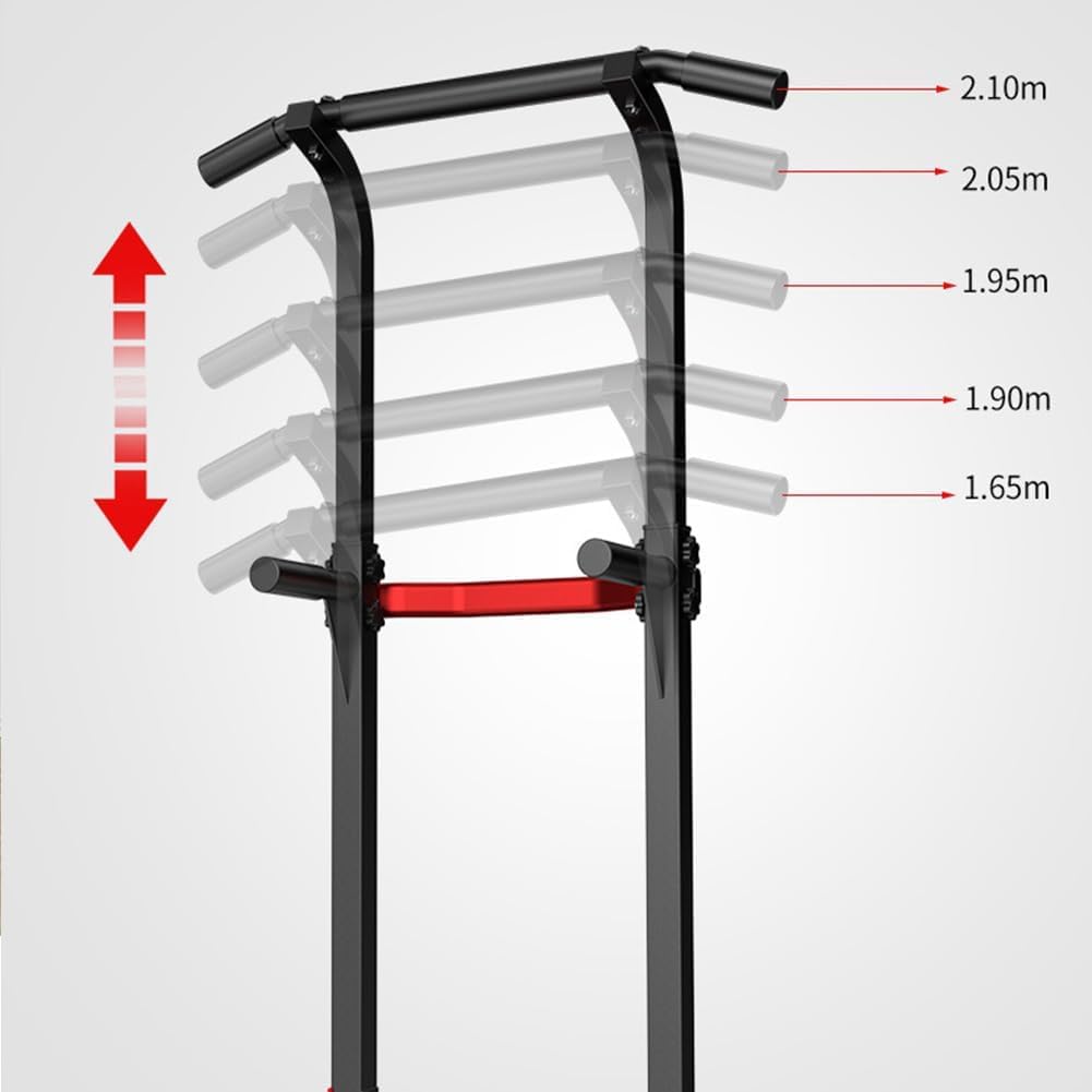 TsoLay Power Tower Pull Up Station, Multi-Functional Strength Training Fitness Workout Station, Pull Up Bar Free Standing with 10 Levels Adjustable Height, for Home Gym Strength Training Workout
