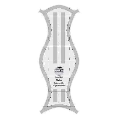 Creative Grids Machine Quilting Tool Elvira – CGRQTA6 – Made in USA, Non-Slip Grip Acrylic Quilting & Sewing Template Ruler for Free-Motion quilt Patchwork Design on Domestic Sewing & Longarm Machines