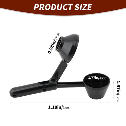 2PCS Coffee Scoop & Funnel for Reusable K Cup Refillable Coffee Pods Coffees Measuring Spoon Scoop with Funnel for Ground Coffees, Protein Powder, Tea (2pcs/black)