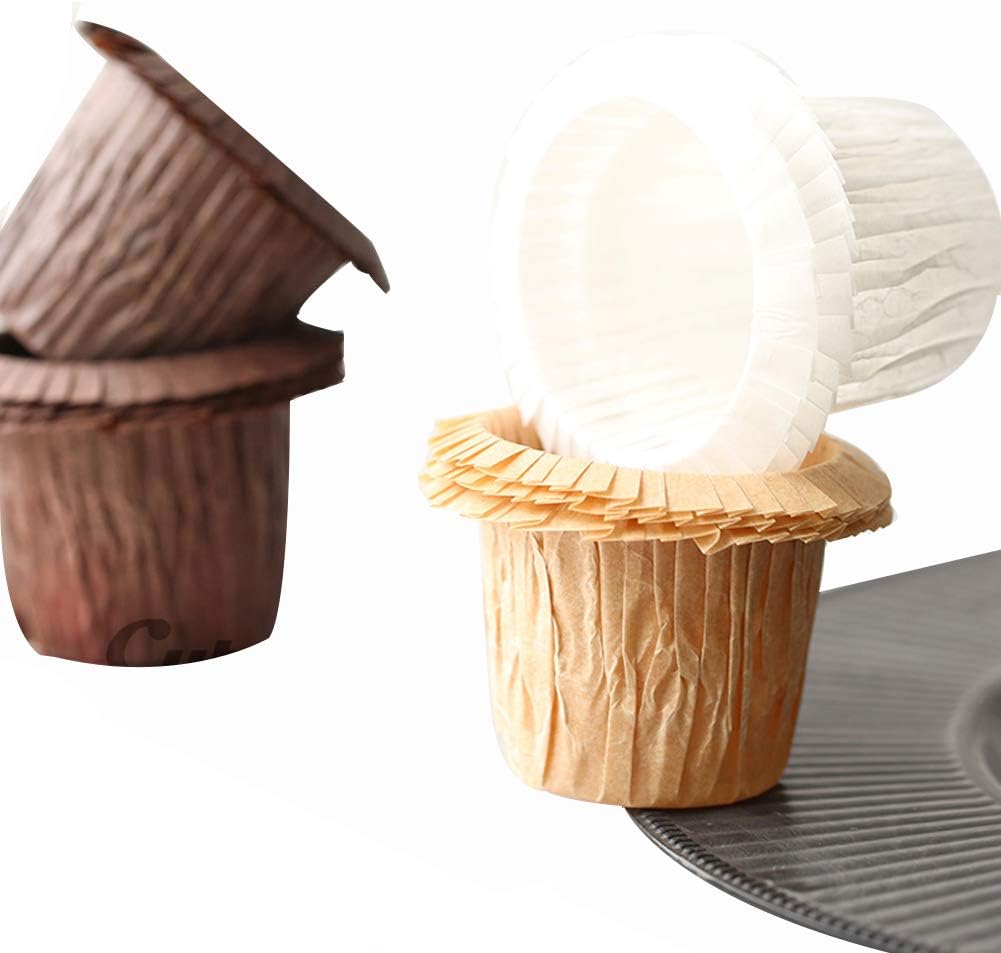 Cupcake Liners Baking Muffin Paper Baking Cups for Weddings, Birthdays, Baby Showers (Brown 30pcs)