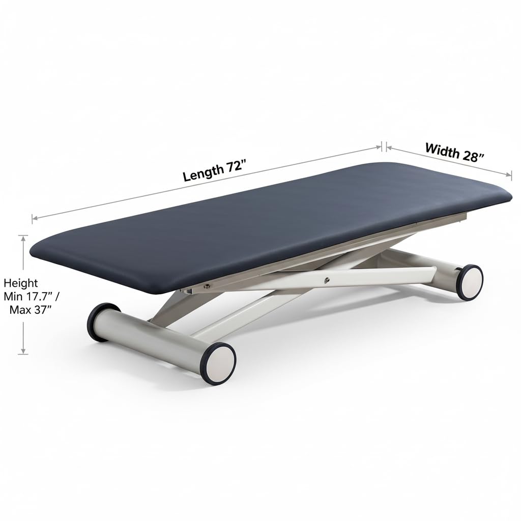 Demixson Electric Treatment Table - Power Hi-Lo Physical Therapy Bed with 17.7"-37" Height Range, 500 lbs Weight Capacity & Seamless Medical Grade Vinyl - for Clinics, Rehab & Chiro (Black)