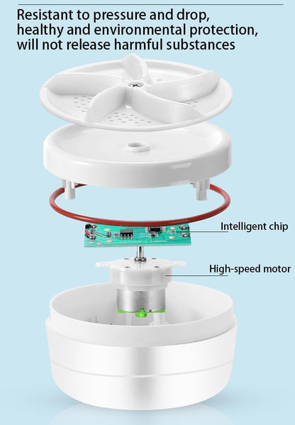 Portable Mini Turbo Washer, Compact Washing Machine for Underwear, Baby Clothes, Travel, Apartments