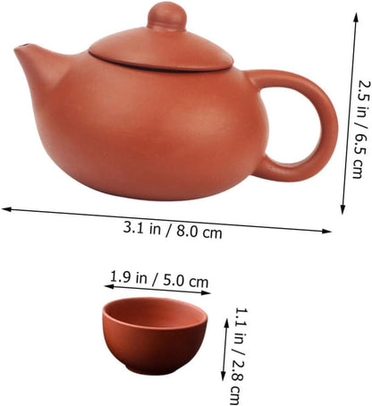 1 Set Purple Clay Teapot Set, Travel Chinese Tea Set with Teapot and Cup for Grace Tea Ceremony Accessories