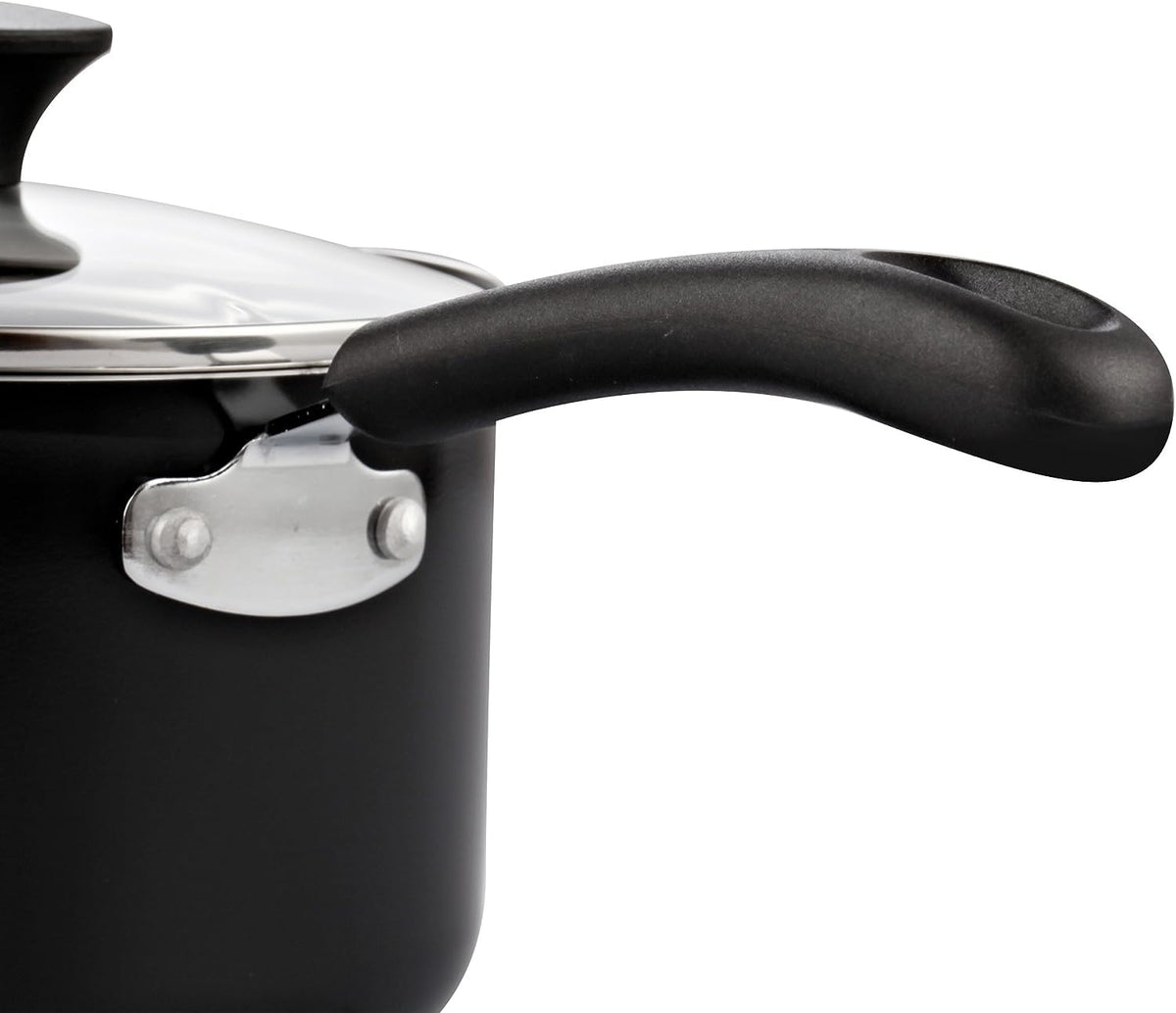 Cook N Home Nonstick Sauce Pan with Glass Lid 2-Qt, Multi-purpose Pot Saucepan Kitchenware, Black, Aluminum