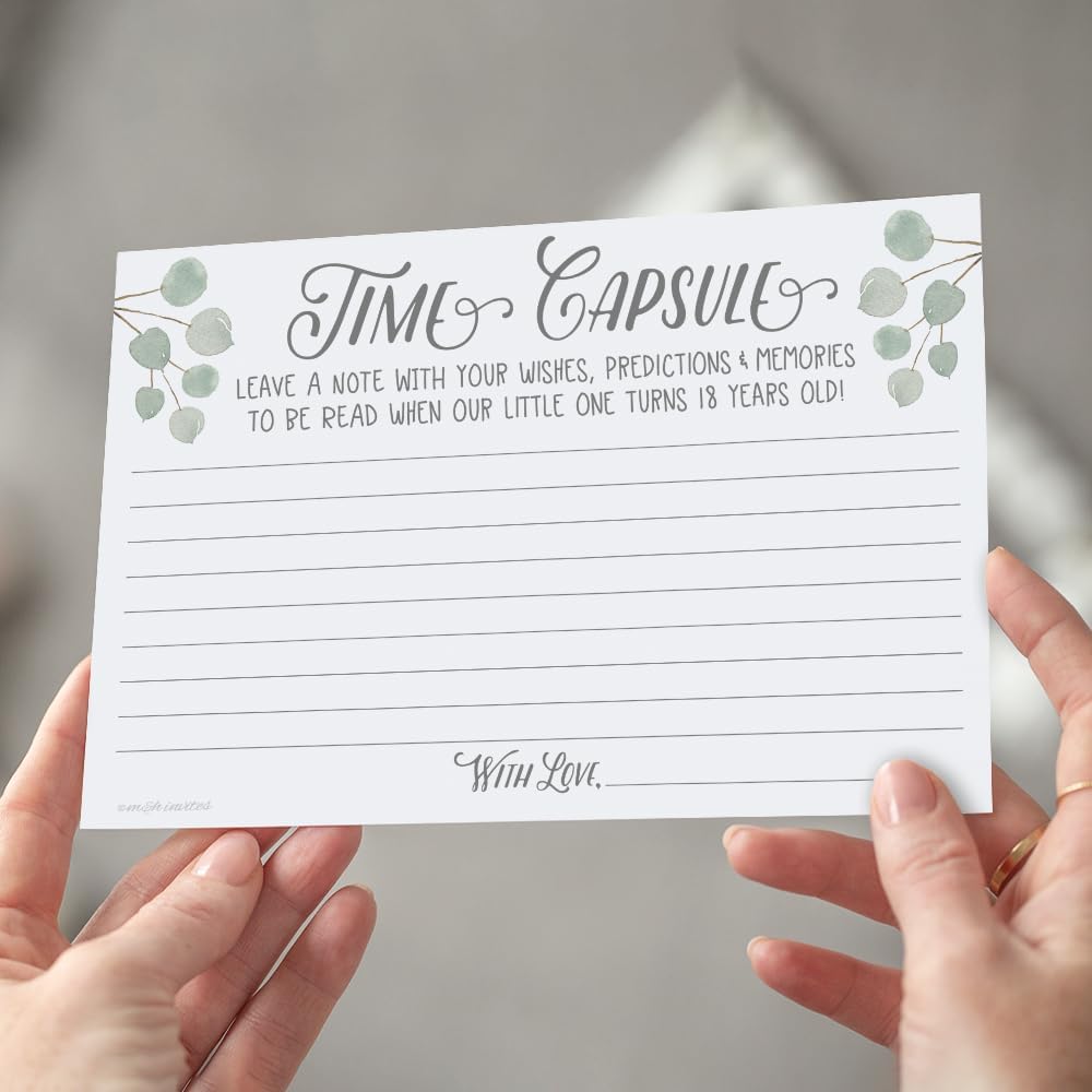 m&h invites Time Capsule Message Cards - 50 Count for Baby Shower or 1st Birthday Game Activity