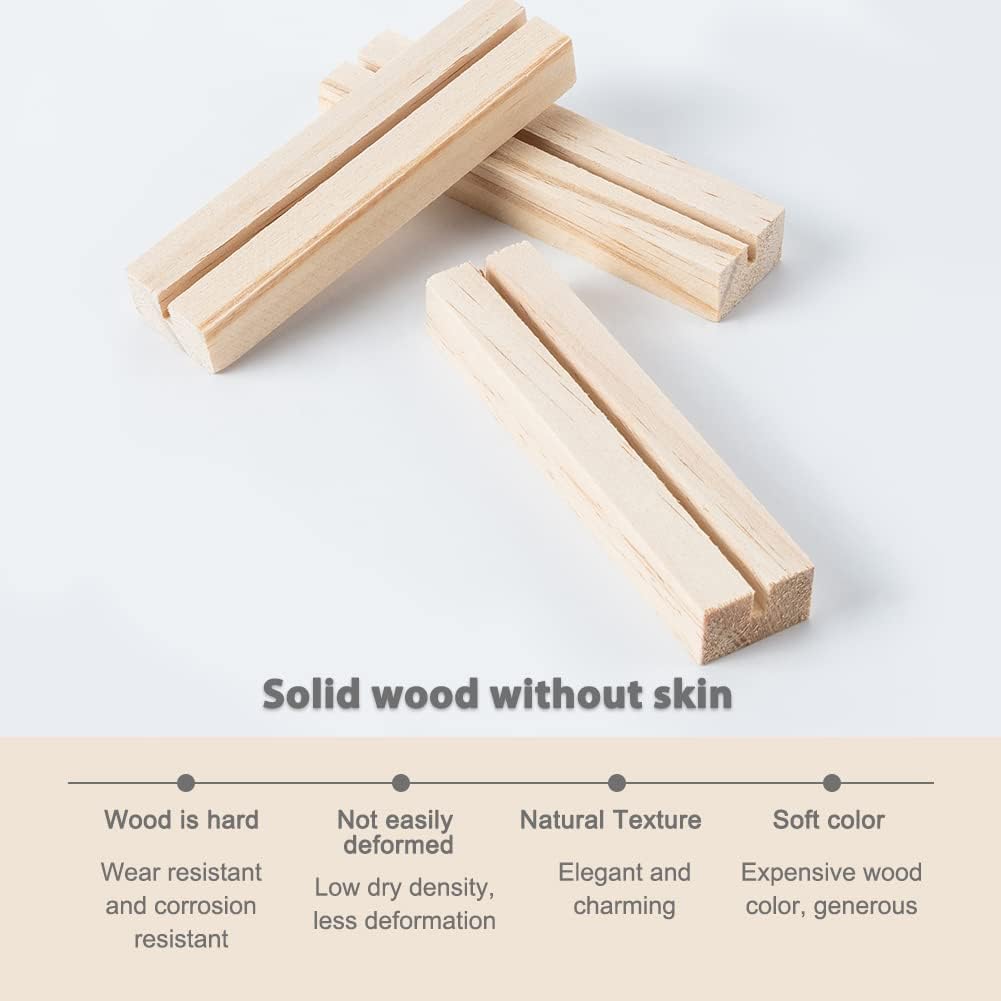 OLYCRAFT 20pcs Wood Place Card Holders for Wedding Party Events Decoration, Table Number Stand Mini Blackboard