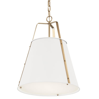Kichler Etcher 2-Light Pendant Light Fixture with Etched Painted White Glass Diffuser, Kitchen Island Hanging Light in White and Champagne Bronze (22.5" x 18"), 52711WH