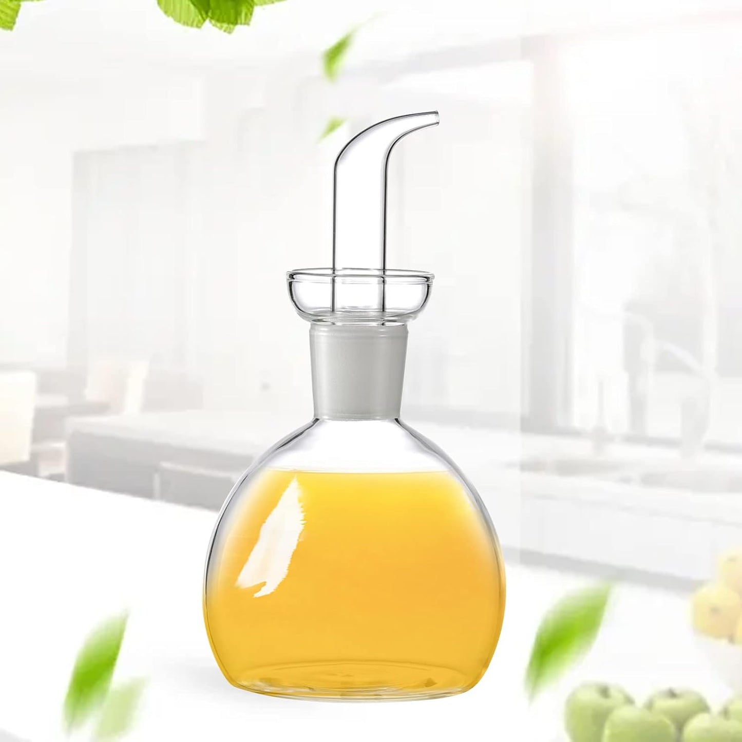 28 oz ELETON Cylindrical Olive Oil Dispenser Bottle Glass with No Drip Spout -Olive Oil & Vinegar Dispenser Glass Cruet
