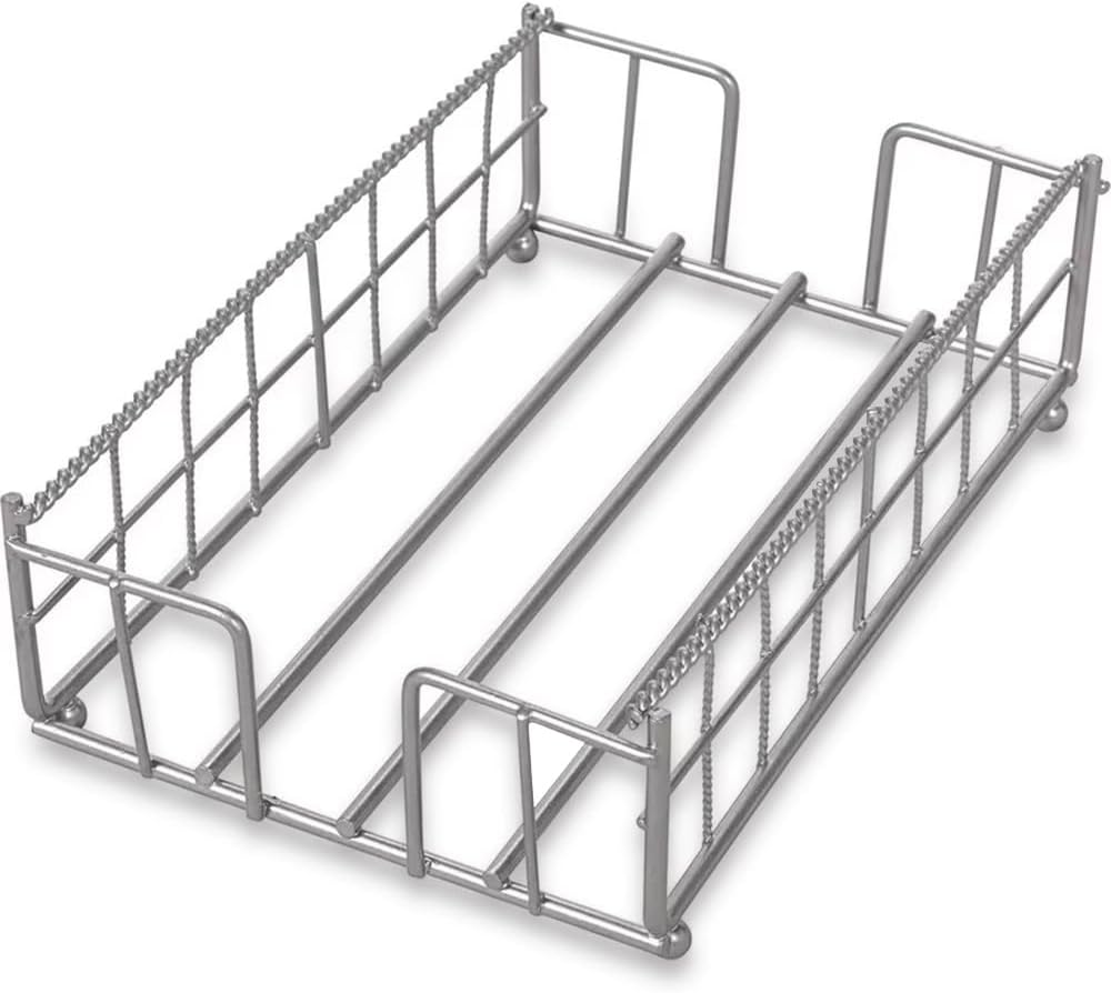 Elegant Silver Guest Towel Caddy - Space-Saving Premium Metal Design - 8.25"H x 5"W x 2.25"D (1 Pc.) - Perfect for