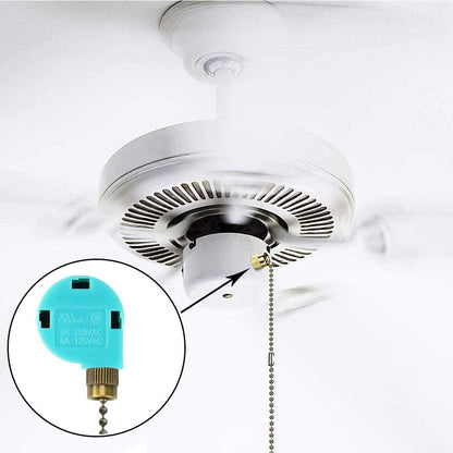 Akahttbn Ceiling Fan Switch ZE-268S6 3 Speed 4 Wire Bronze Zing Ear For Ceiling Light Fans Lamps and Wall Lights Pull Chain Switch Replacement On-Off with Pull Chain,1 Pack