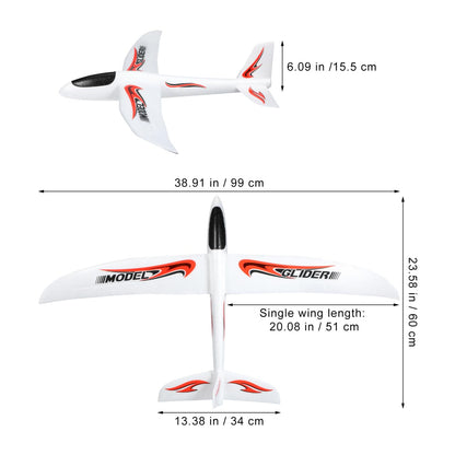 NUOBESTY 2 Pack Airplane, 39" Large Throwing Glider Plane Toy 2 Flight Modes Foam Glider Airplane for Kids Flying Plane Toys for Boys, Girls to Outdoor Play, Birthday Party Favor