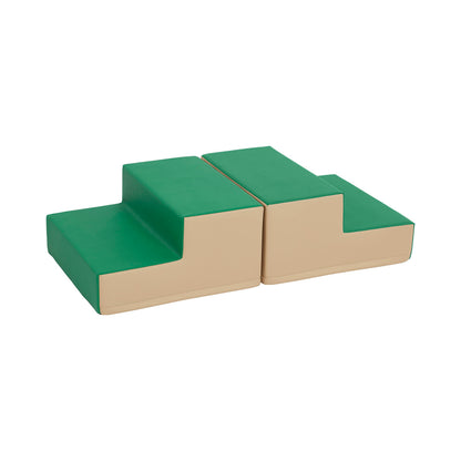 ECR4Kids SoftZone Junior Mix n' Match Step, Beginner Playset, Green, 2-Pack
