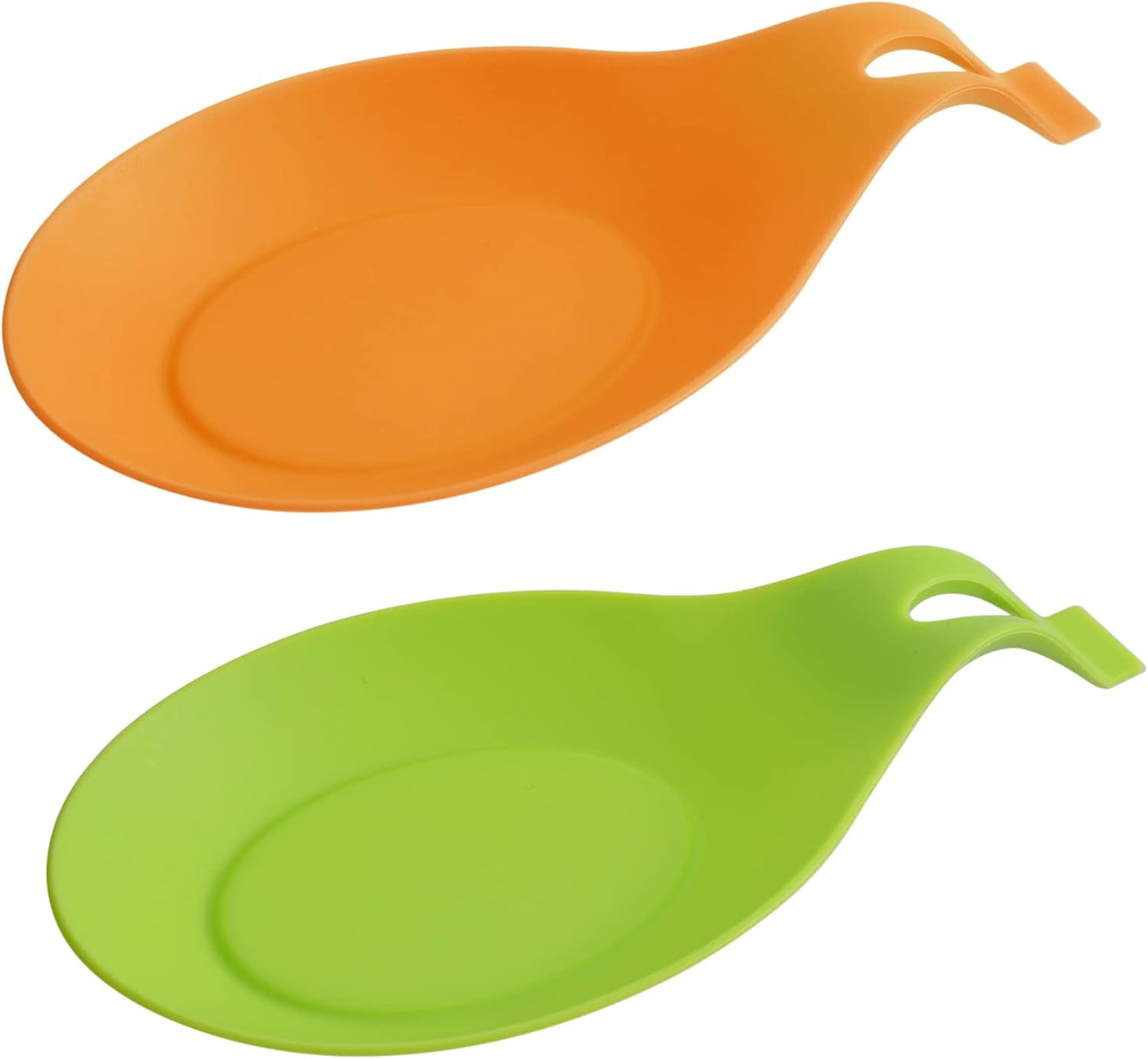 kwmobile Silicone Spoon Rest Set - 2 Pieces Holders for Stove Top Kitchen Counter, Rests for Spoons and Utensils