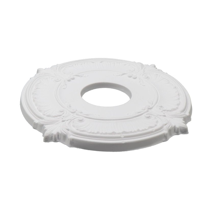 Wealrit 2 Pcs White PU Ceiling Medallions Decorative Home Lighting Ceiling Medallions Round Ceiling Fans Chandeliers Ceiling Medallion Ring for Light Fixtures 11.8" OD x 3.5" ID(Style 3)