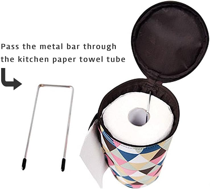Olve Kitchen Paper Towel Holder, Hanging Paper Towel Dispenser Cover for Kitchen & Camping (Brown)