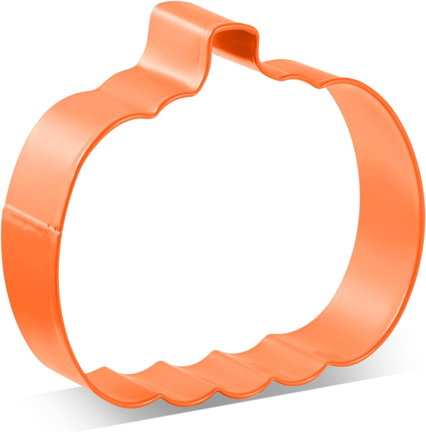 LILIAO 3.4" Pumpkin Cookie Cutter, Thanksgiving Orange Color Coated Stainless Steel