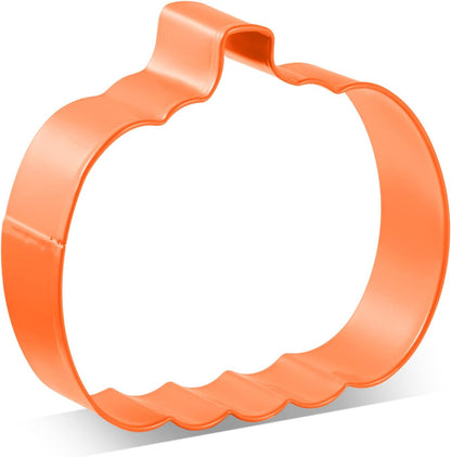 LILIAO 3.4" Pumpkin Cookie Cutter, Thanksgiving Orange Color Coated Stainless Steel
