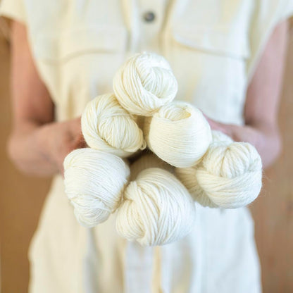 Scheepjes Nakid S Undyed Pure Wool Fingering Yarn, 100 g Ball, White 001