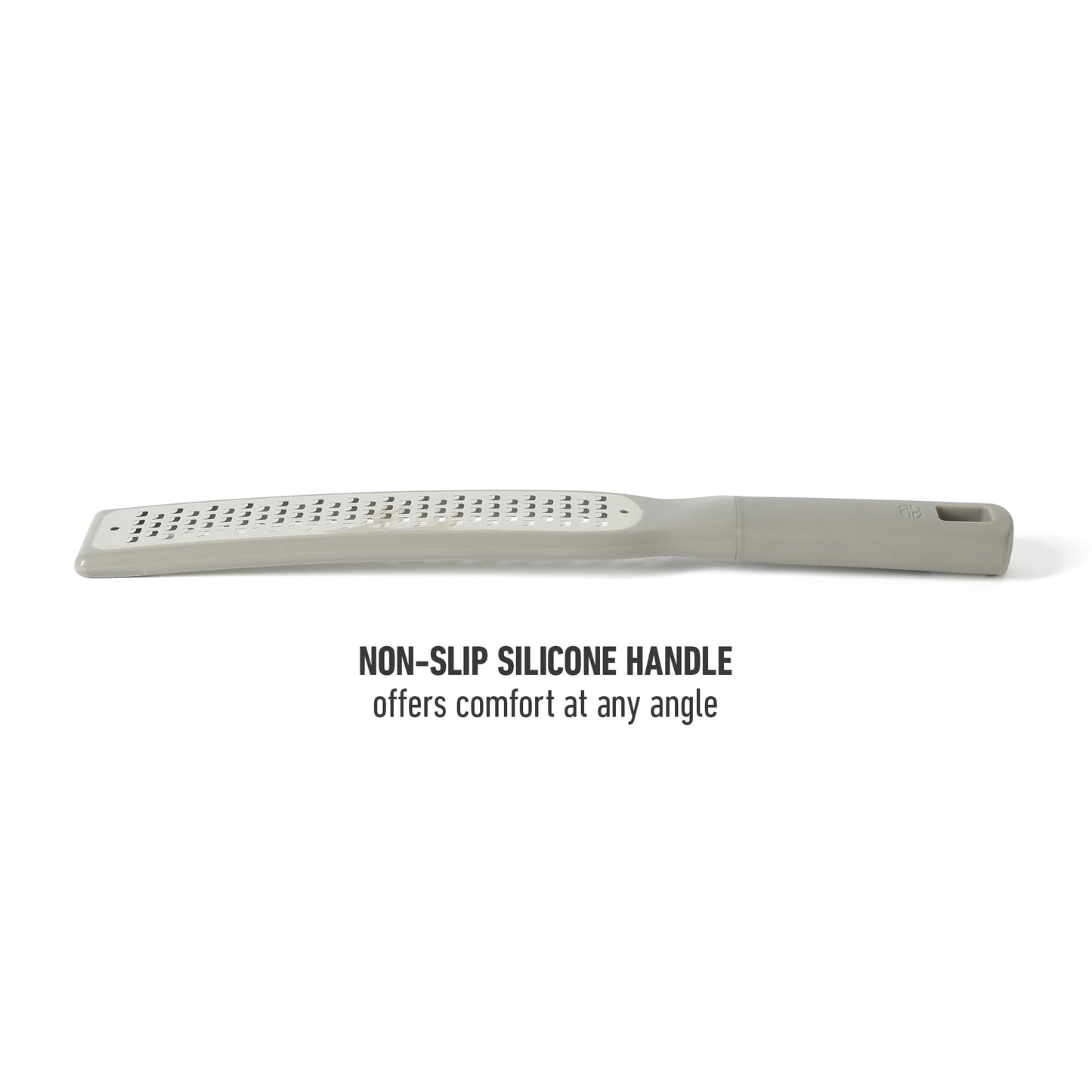 Calphalon Prime Stainless Steel Handheld Grater Lemon Zester W/Cover & Rubber Handle - Taupe