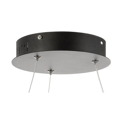 JONATHAN Y 15.75" Matte Black Modern Integrated LED Pendant Light, Dimmable Round Hoop Chandelier for Kitchen Island, Dining Room, Adjustable Height Metal Hanging Light JYL7202A