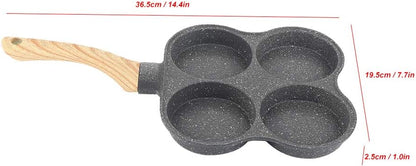 Egg Frying Pan, 4 Hole Non-Stick Omelet Pan, Easy Clean Aluminium Alloy Cooker for Breakfast