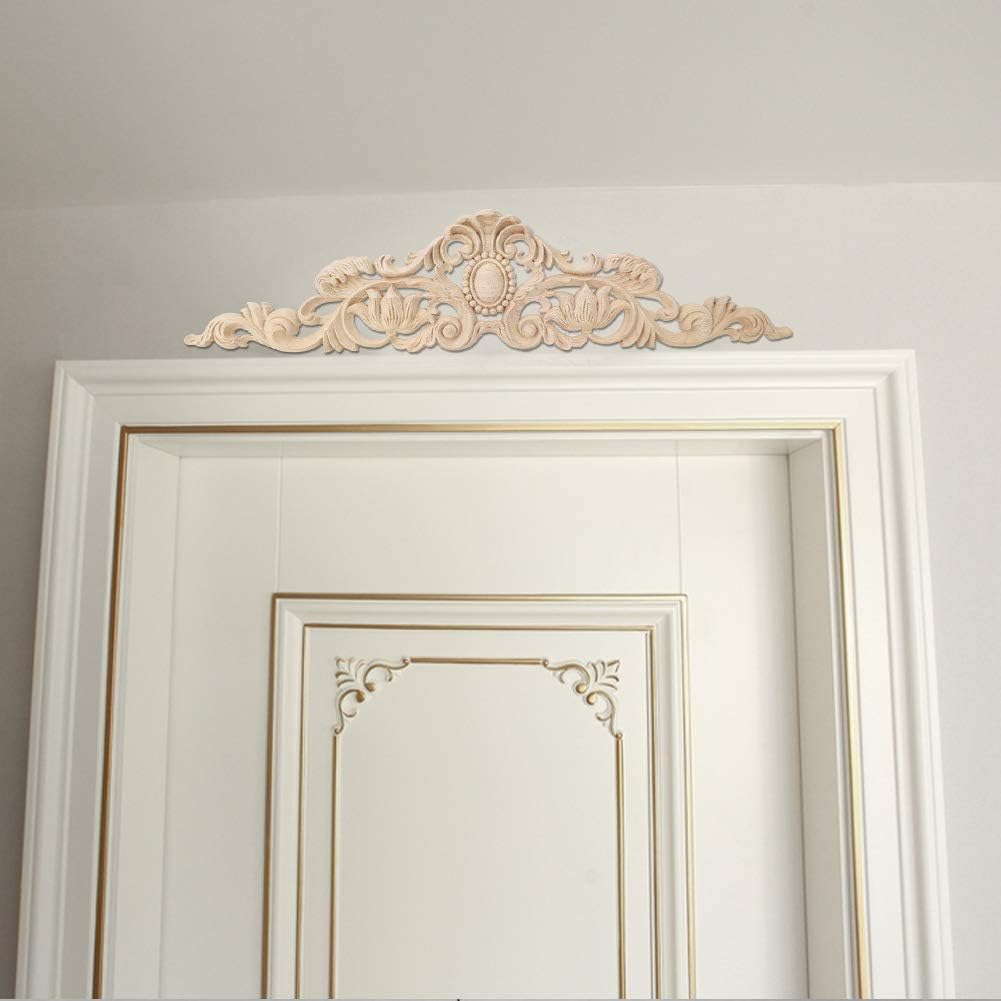 TOPINCN 50x12cm Wood Carving Applique, European DIY Decoration for Home Furniture